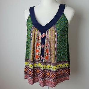 MAEVE Anthropologie Multicolor Silk Tank Top